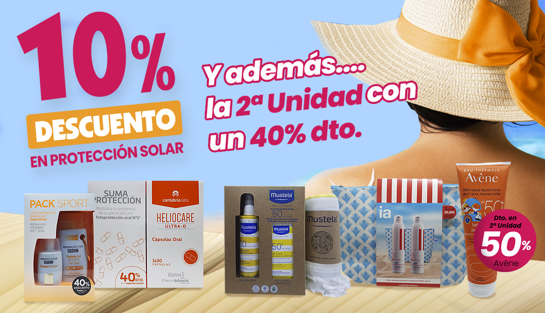 10% DESCUENTO EN SOLARES en Farmacia Castelló Castelló Grao Gandia